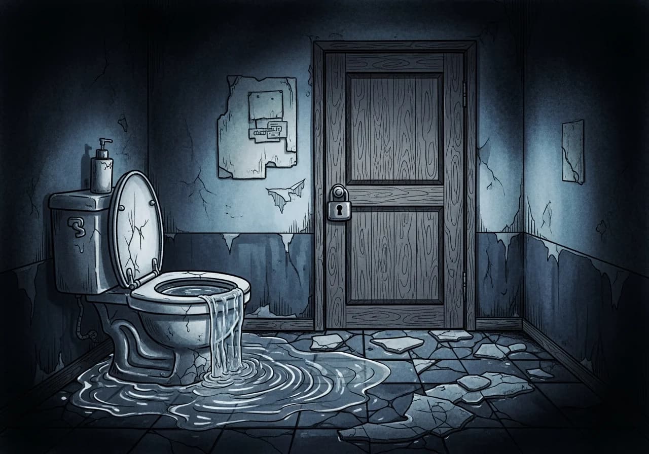 변기 막히는 꿈·화장실에 갇히는 꿈 — 강한 흉몽의 경고