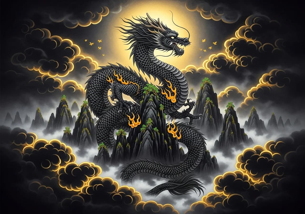 Auspicious Interpretation — Deep, Vivid Black Signals Authority and Great Fortune