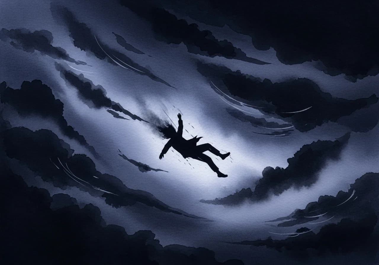 흉몽 — 추락과 어둠 속 부유가 보내는 경고