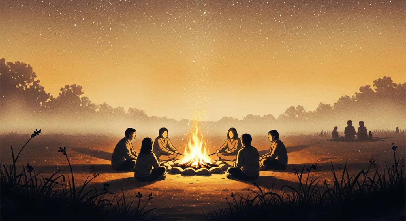 모닥불 꿈 해몽 — 협력과 운기 상승의 상징