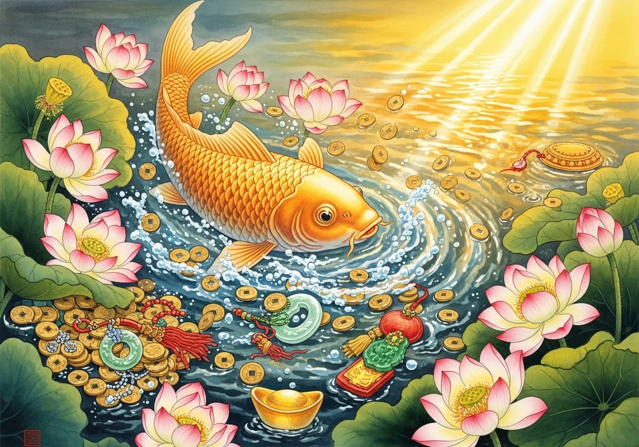 잉어꿈 길몽 해석 — 재물과 성공의 전령