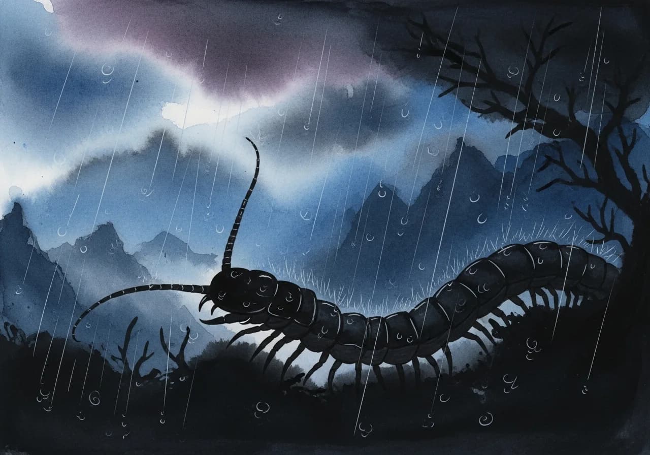 지네 꿈이 흉몽인 경우 — 건강과 갈등의 경고