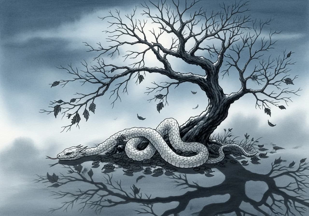 이미 죽어 있는 뱀을 발견하는 꿈 — 흉몽