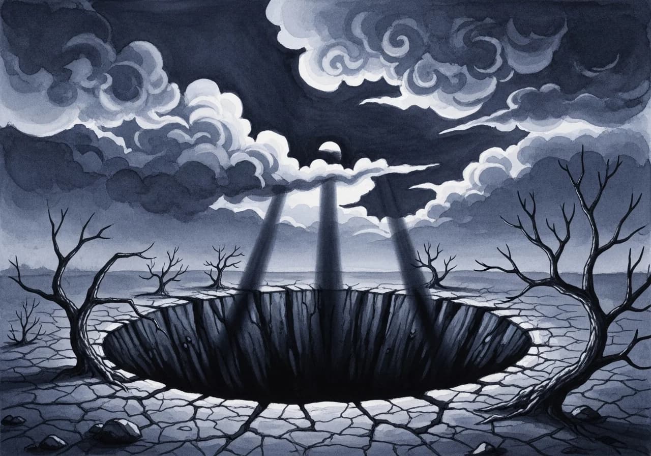 구멍에 빠지는 꿈 — 흉몽 해석: 함정과 위기 경고