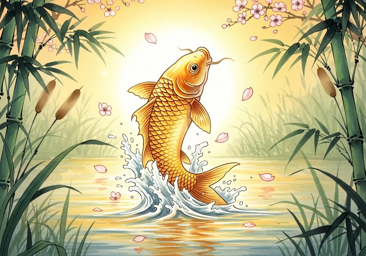 Auspicious: Successfully Catching Fish