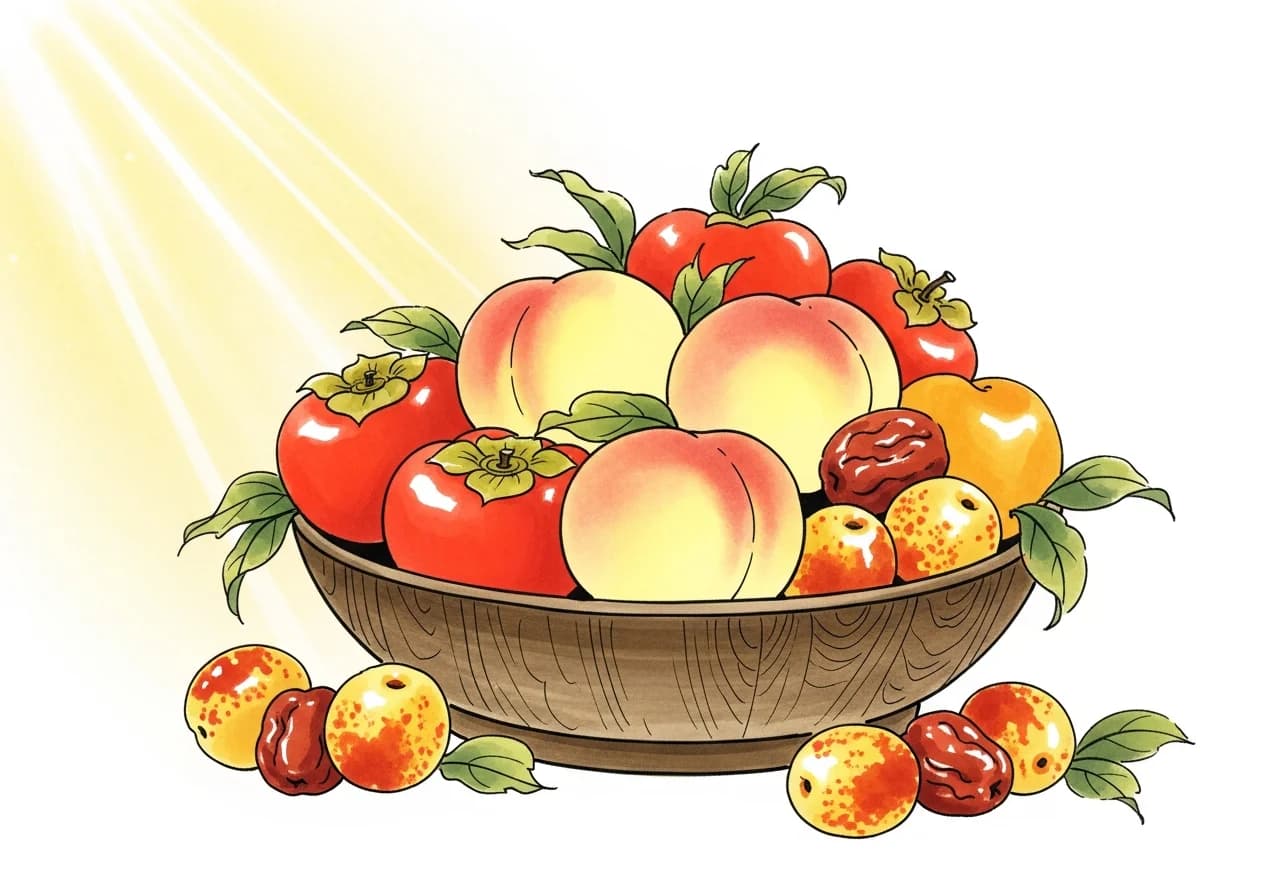 Auspicious Signs — Ripe Fruit, Picking From Trees