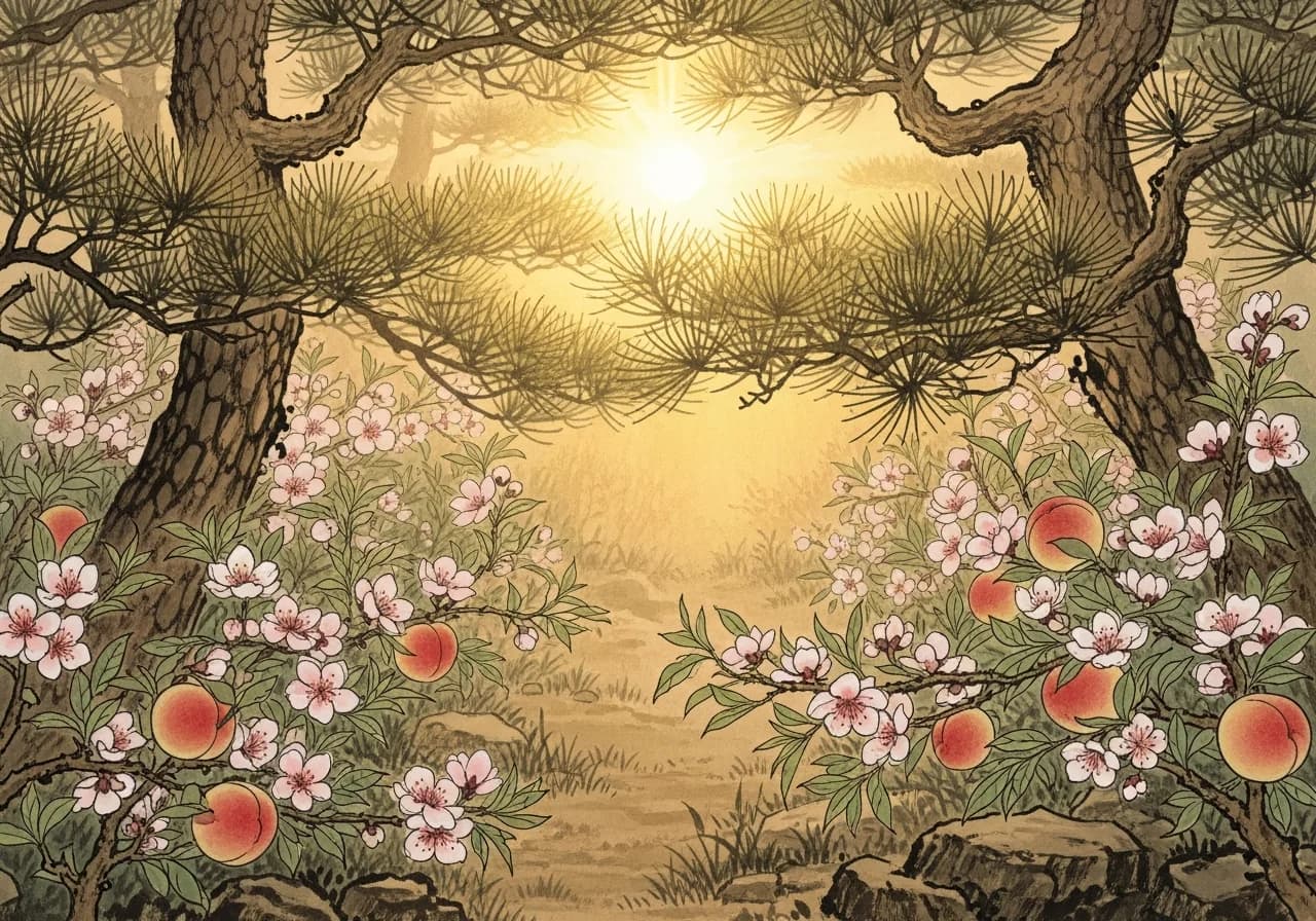 A Blooming Garden — Auspicious Omen of Wealth and Celebration