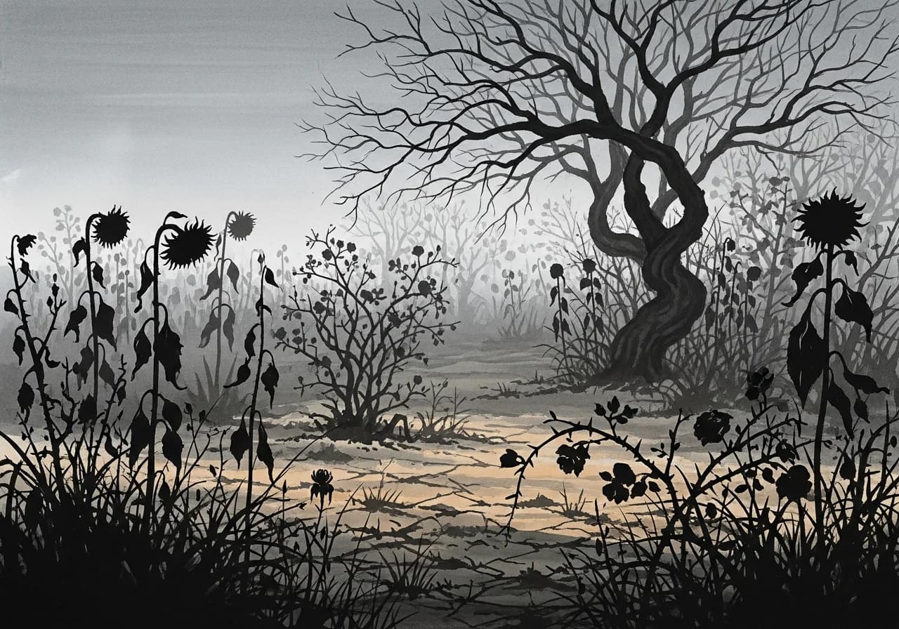 Inauspicious: A Barren, Withered, or Weed-Choked Garden