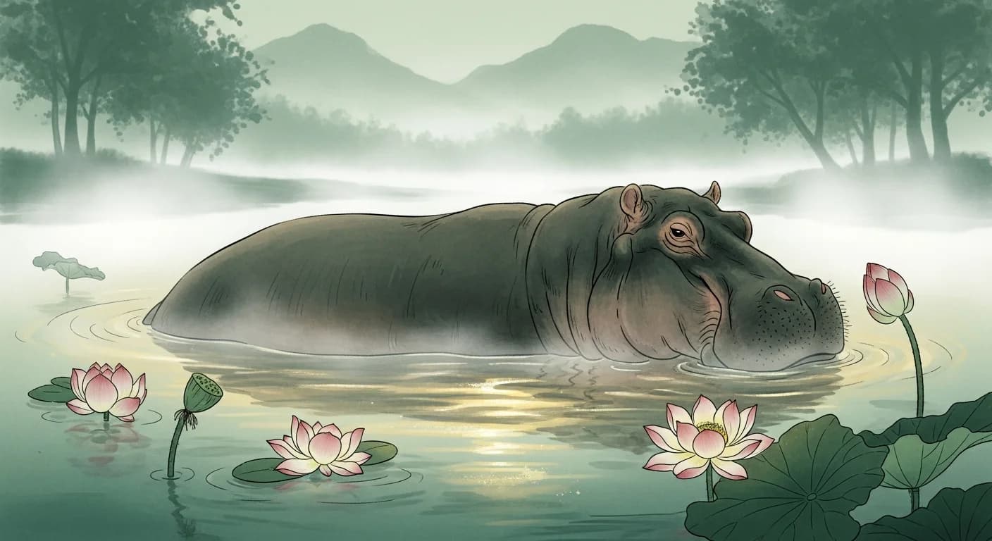 Hippo Dream Meaning — Abundance, Hidden Danger, and the Dual Message of the Hippopotamus