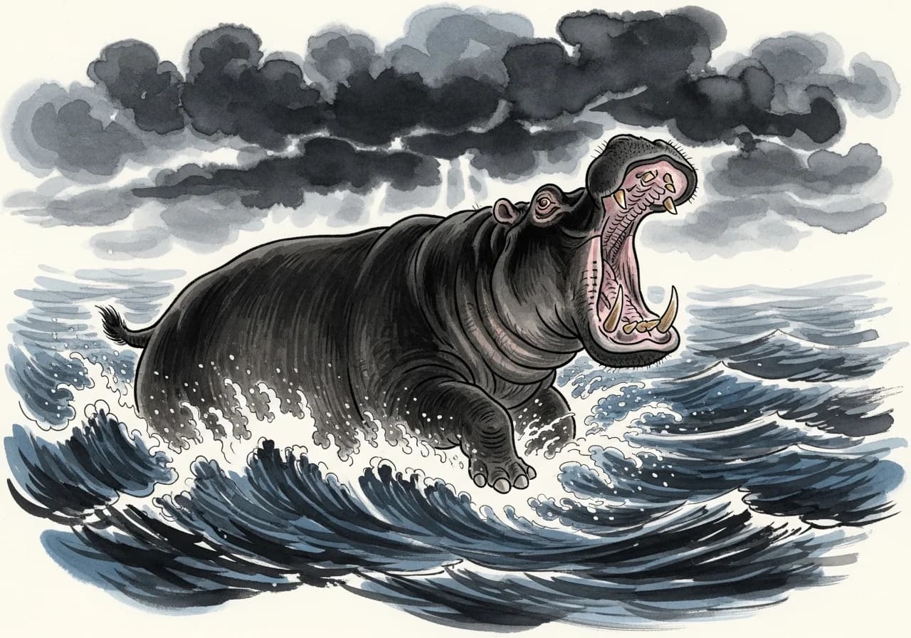 흉몽 — 공격하는·쫓아오는 하마: 숨겨진 위협을 경계하라