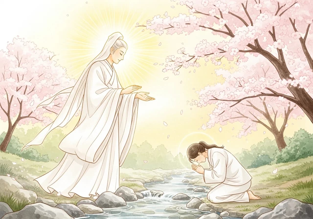 Auspicious Signs — Smiling, Baptizing, Guiding, Rising