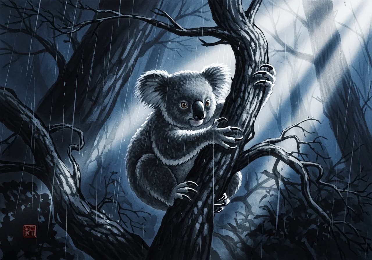 Inauspicious: A Koala Attacking or Being Hunted