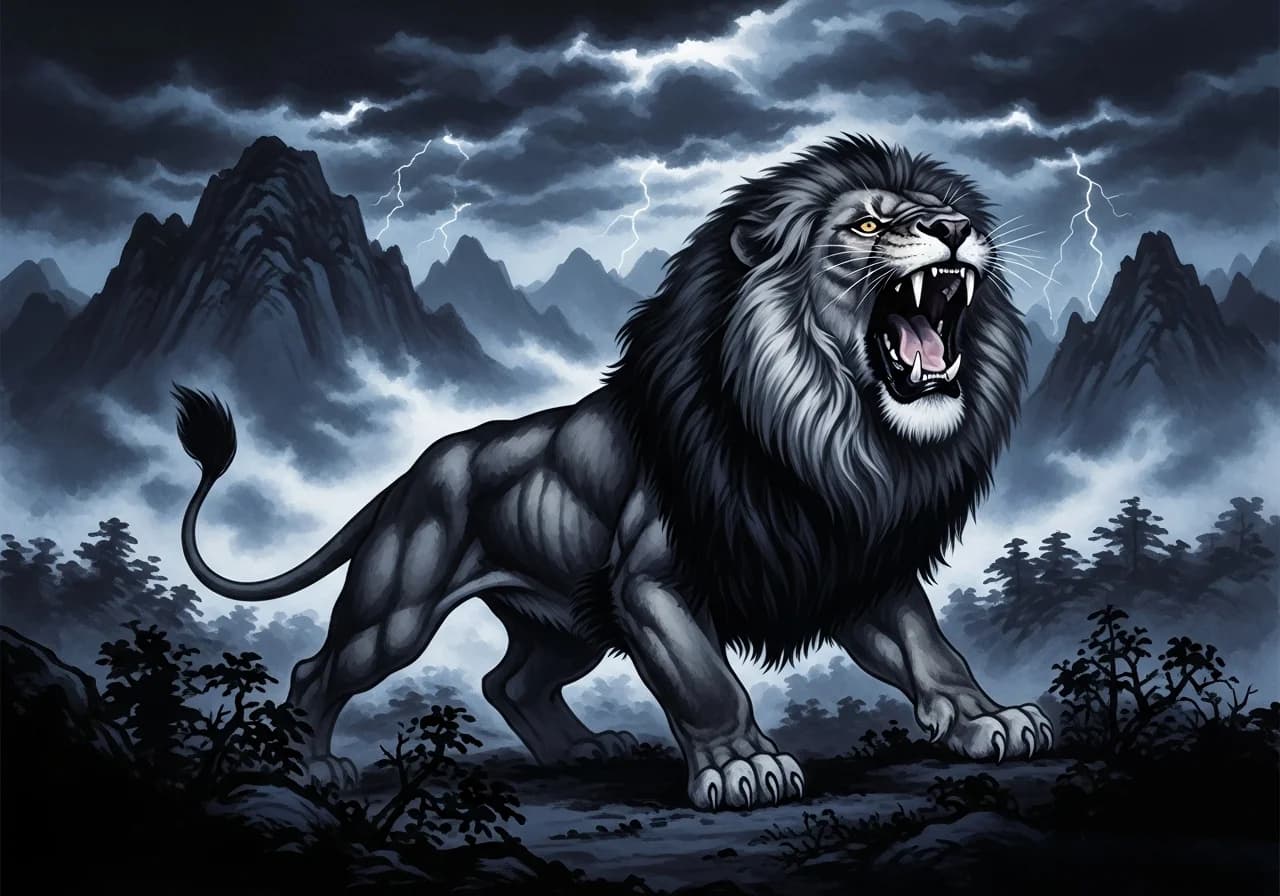 Inauspicious: Being Chased or Attacked by a Lion