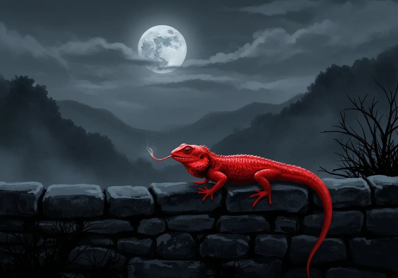 흉몽 — 빨간 도마뱀·싸우는 도마뱀 꿈