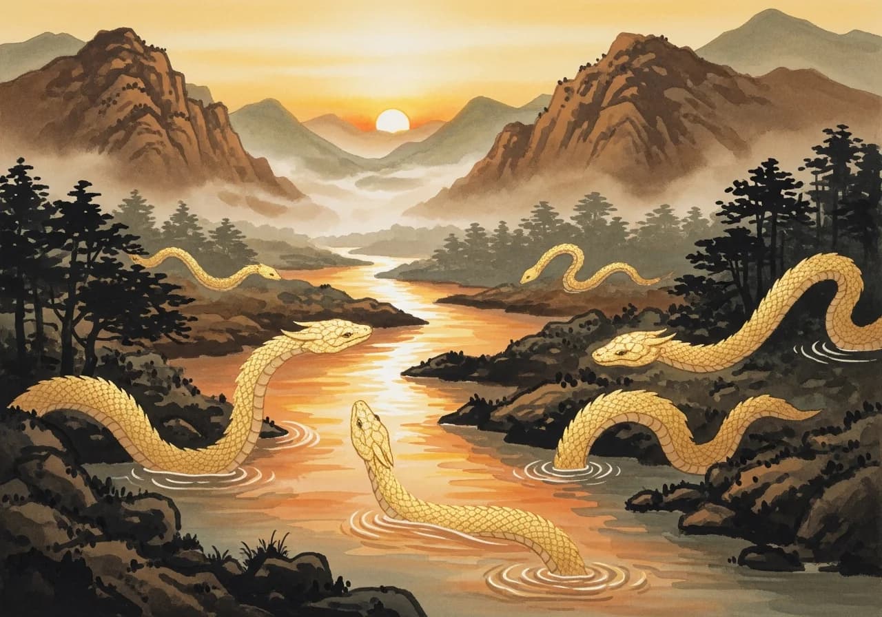 뱀이 많이 나오는 꿈 — 길몽 해석