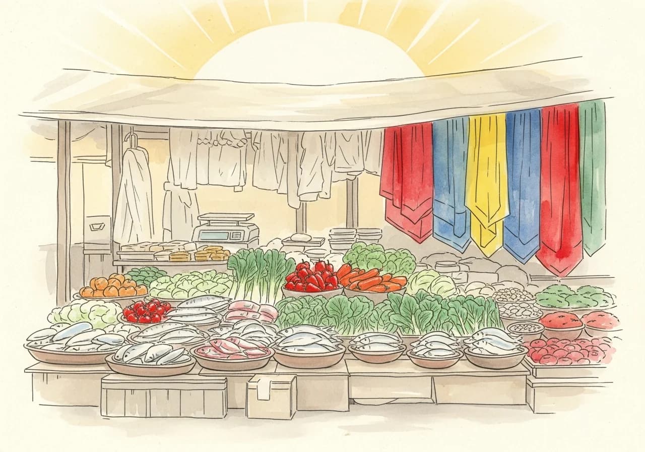 Auspicious: The Bustling Market — Wealth, Opportunity, and New Beginnings