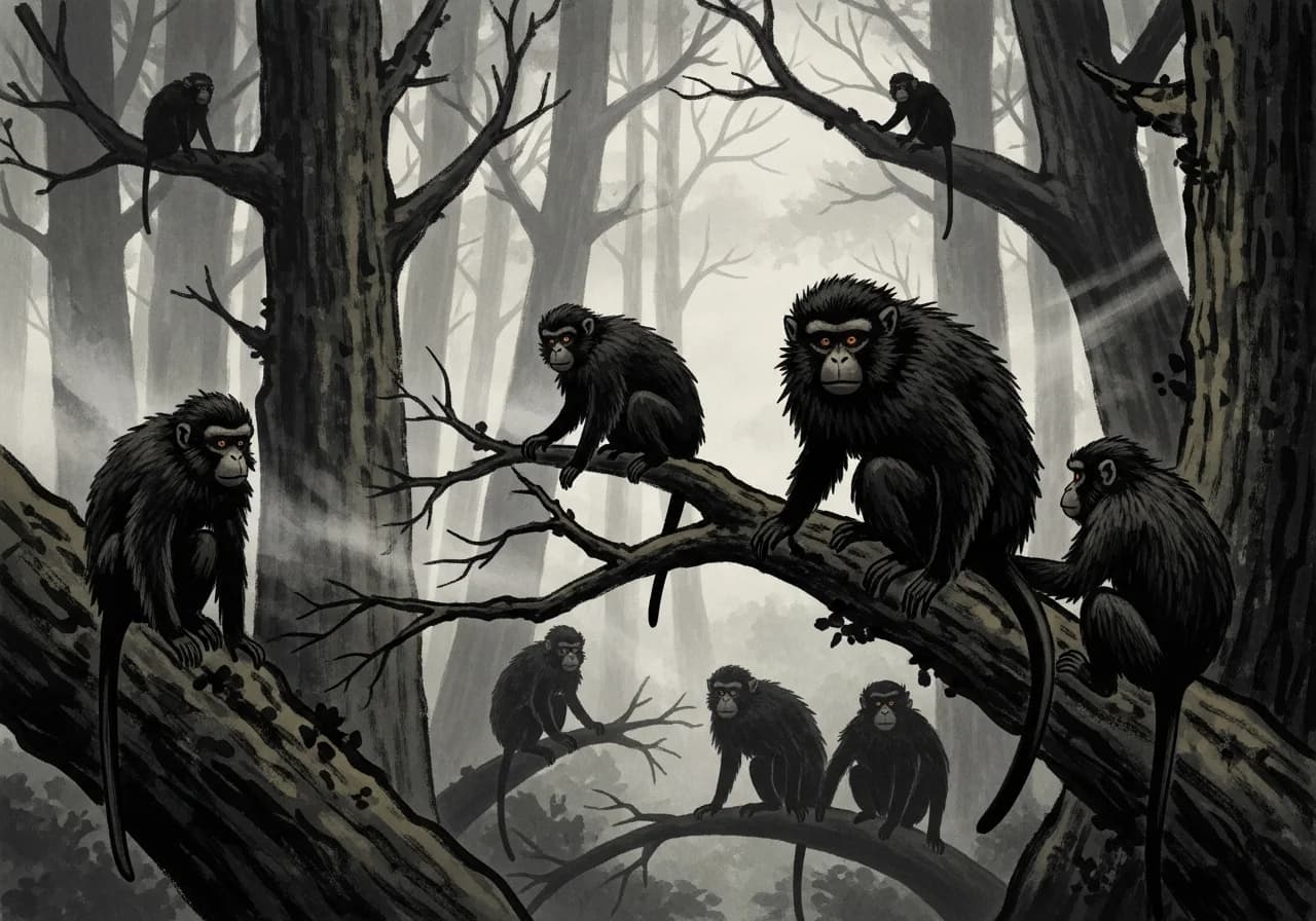 흉몽 — 공격하는 원숭이, 배신과 손실의 경고