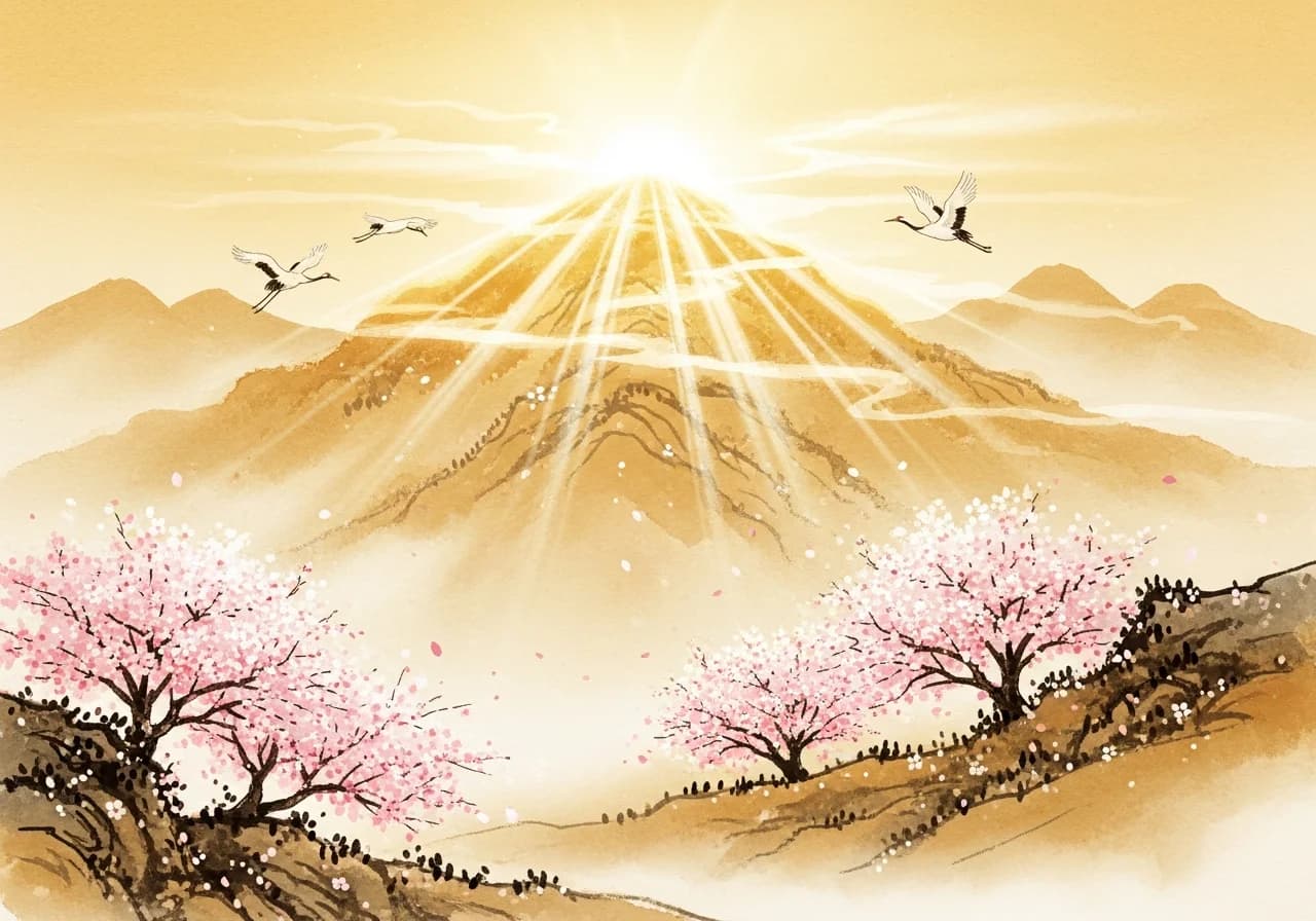 산 정상에 오르는 꿈 — 성공과 명예의 대길몽