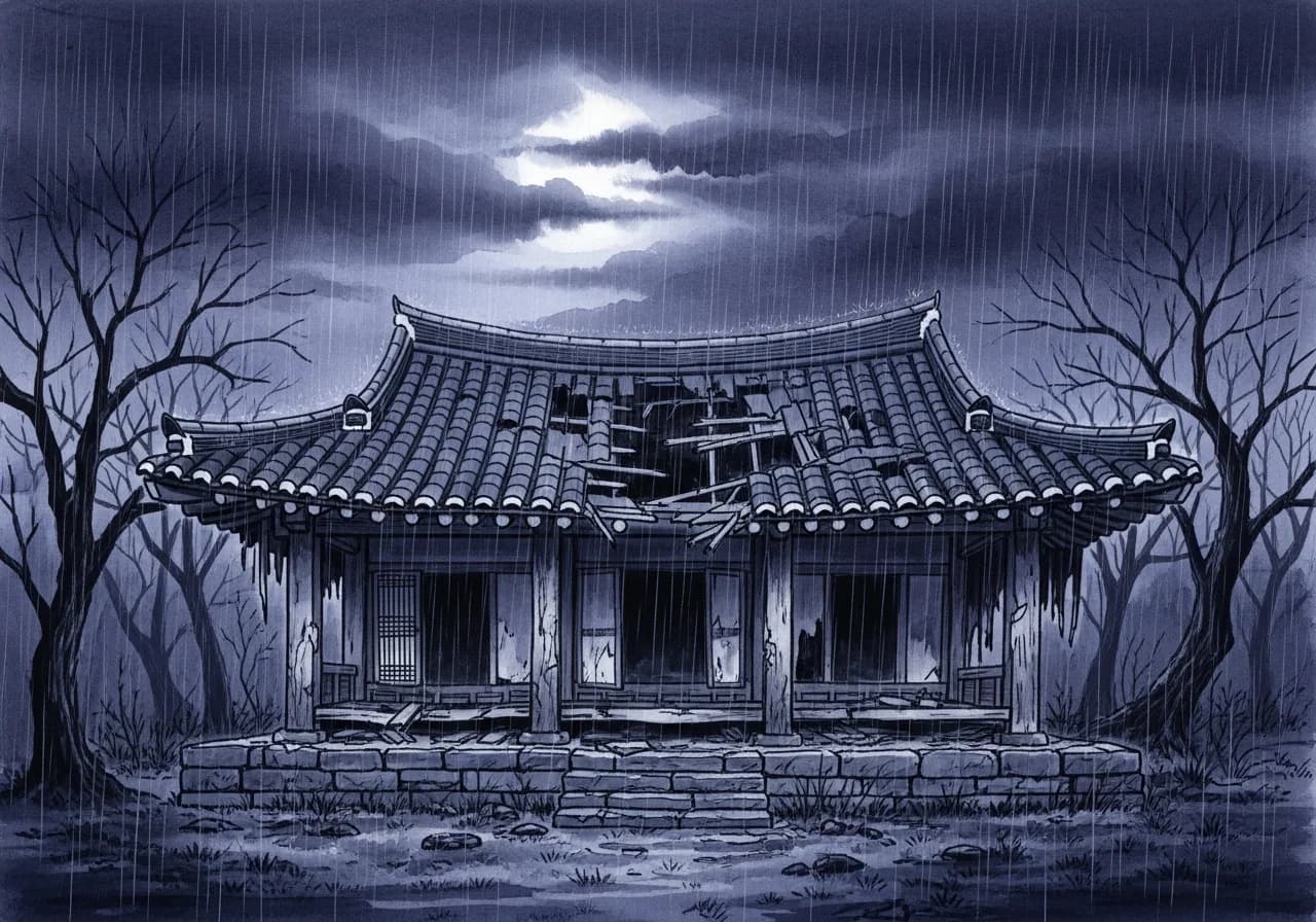 새 집 꿈 — 흉몽 해석: 무너지는 집과 침입자의 경고