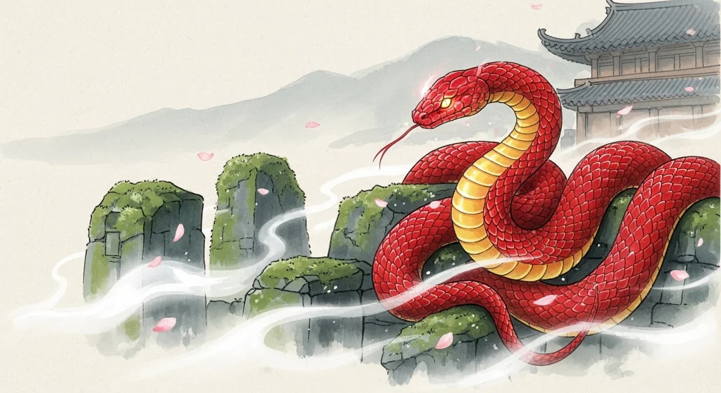 Red Snake Dream Meaning — Where Auspicious Fortune and Warning Meet