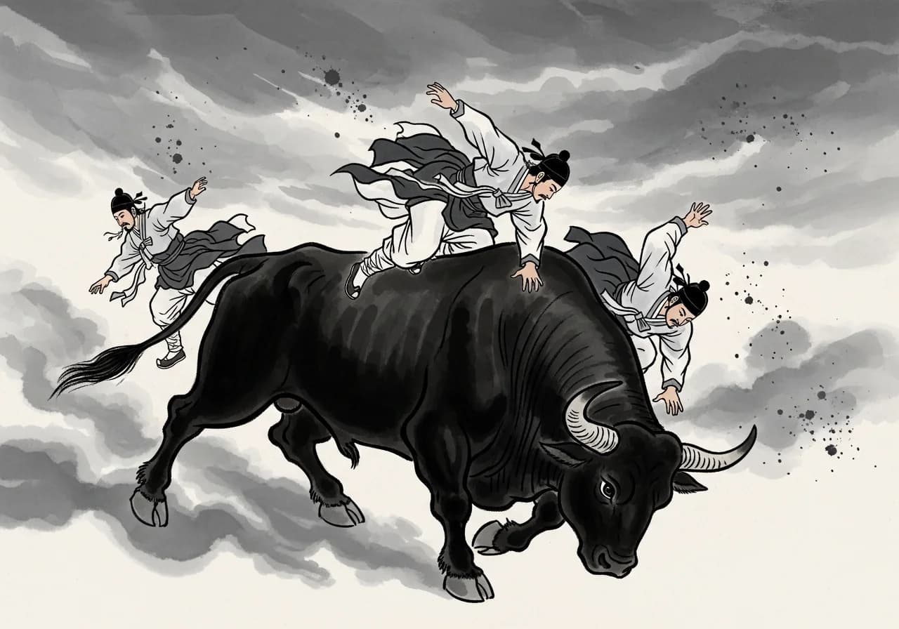 소 타는 꿈의 흉몽 — 떨어지거나 탈 수 없을 때