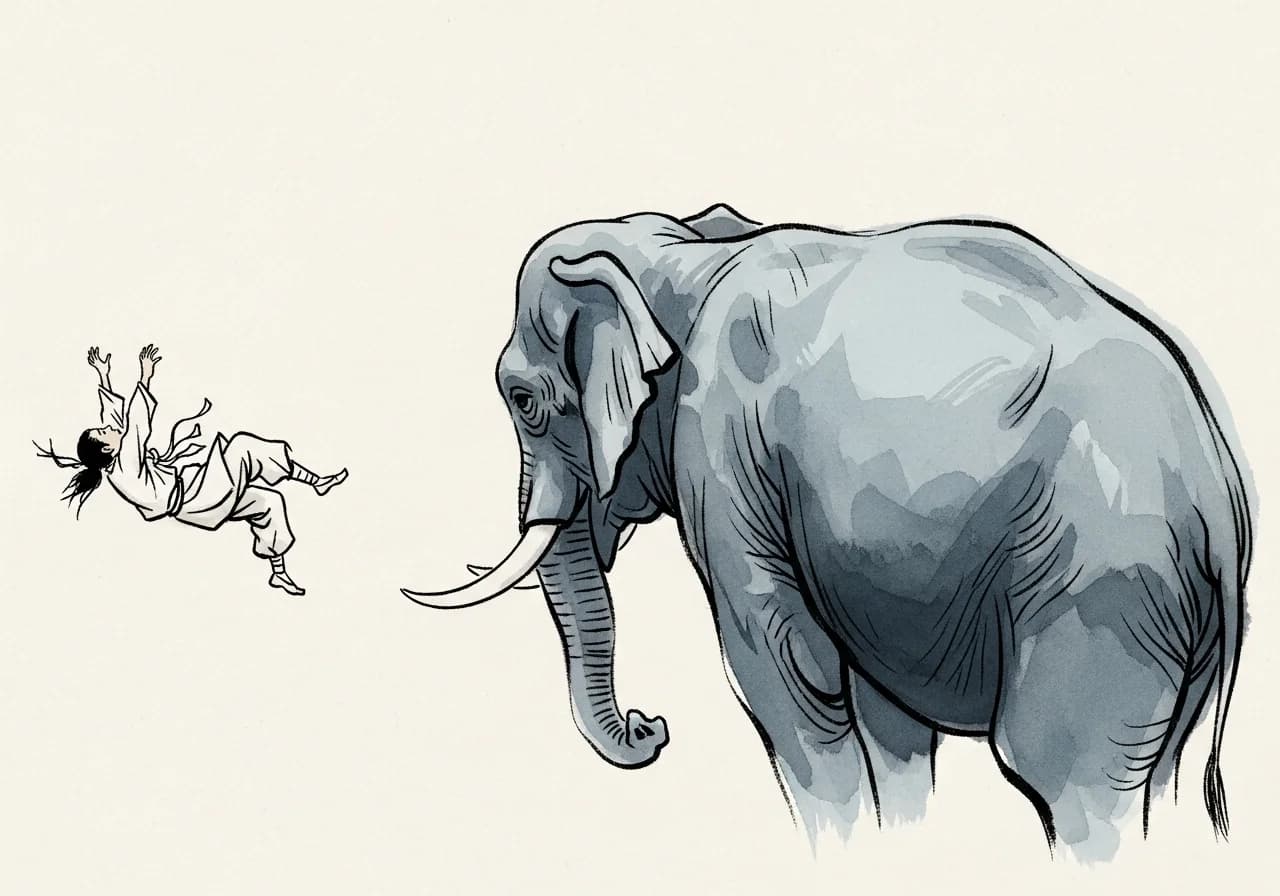 Falling Off an Elephant - Inauspicious Interpretation