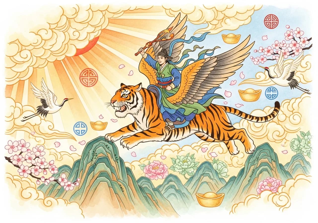 Auspicious: Riding a Tiger Onward