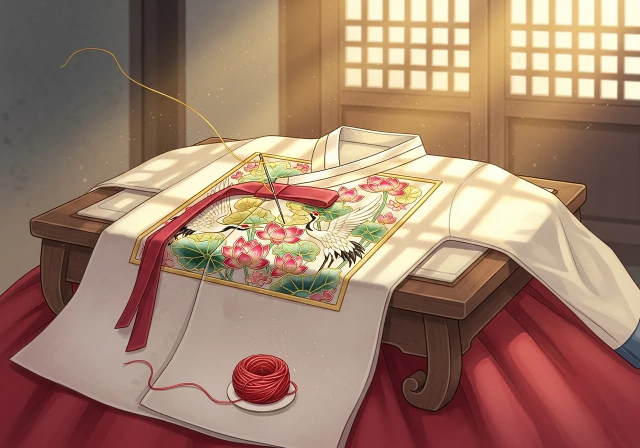 길몽: 새 옷을 완성하고 바늘에 실을 꿰는 꿈