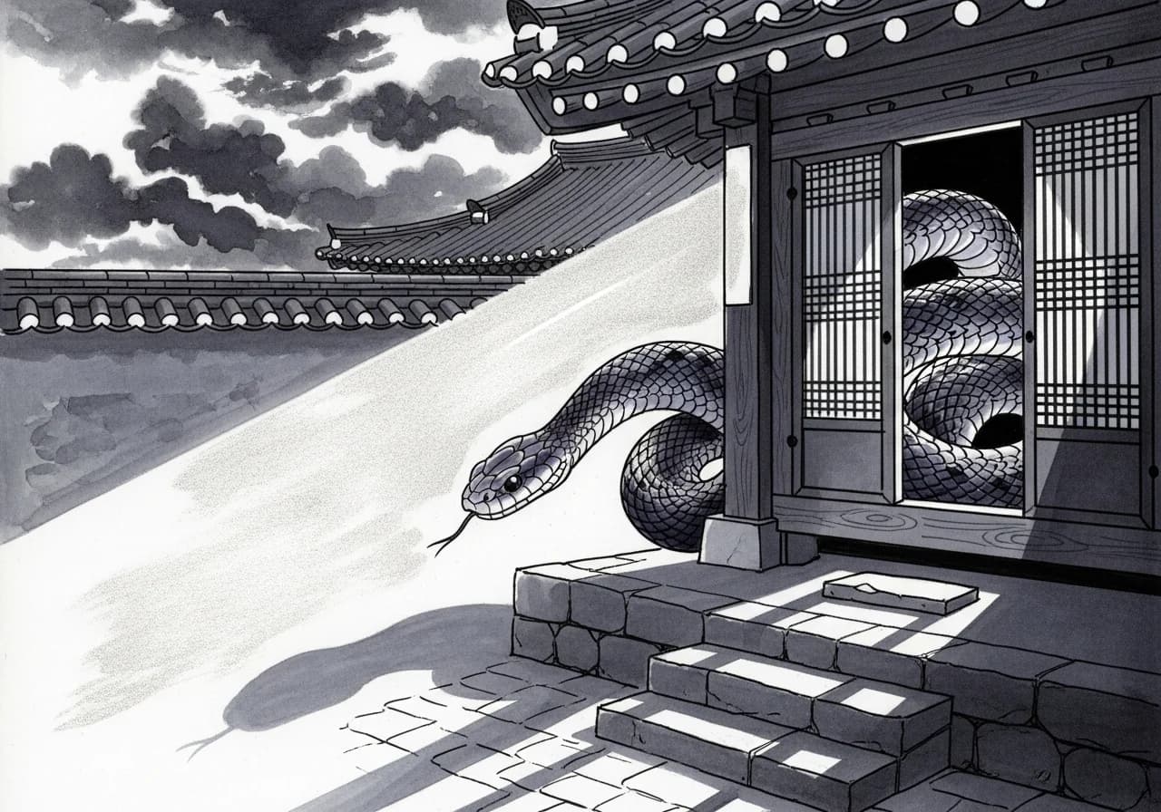 독사·검은 뱀이 들어오는 꿈 — 흉몽의 경고