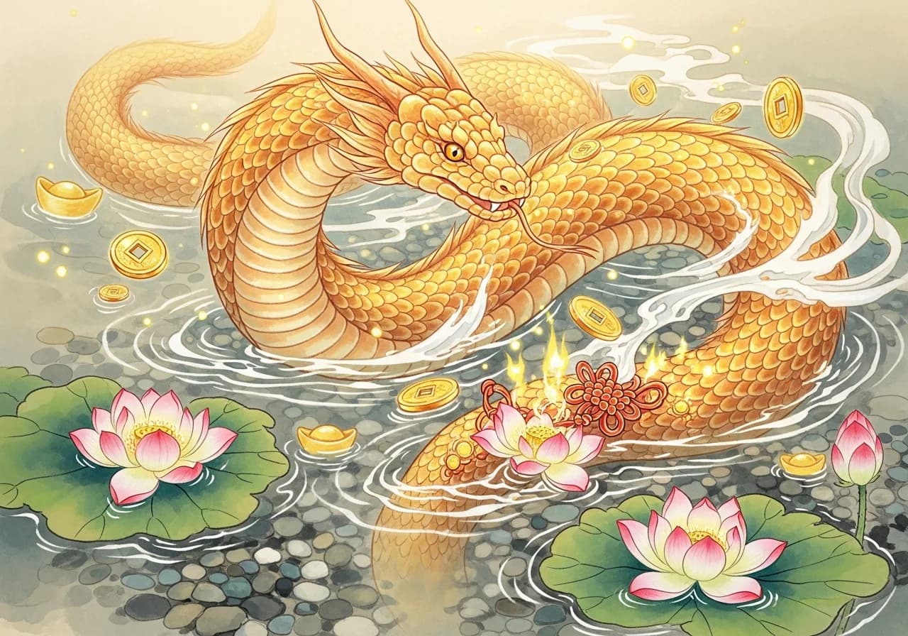 Snake Swimming in Clear Water — A Powerful Wealth Omen
