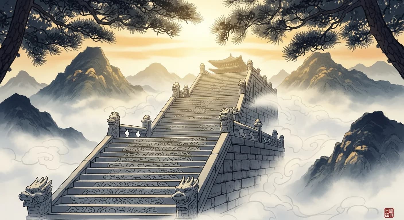 계단 꿈해몽 - 오르고 내리는 방향이 운명을 가른다