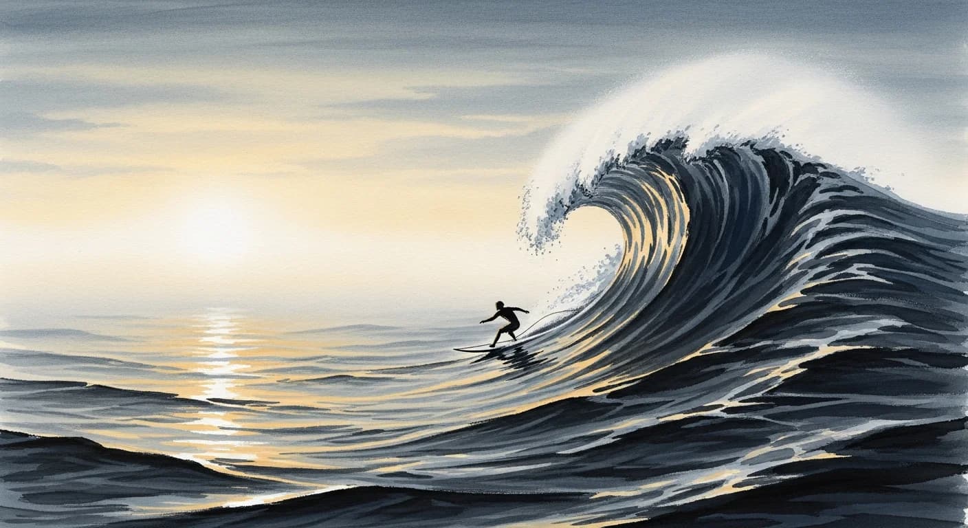 Surfing Dream Meaning — What Korean Dream Tradition Says About Riding the Waves