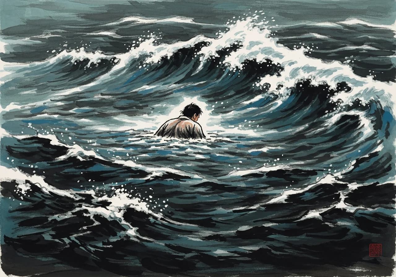 Cautionary Signs — Murky Water, Struggling to Swim