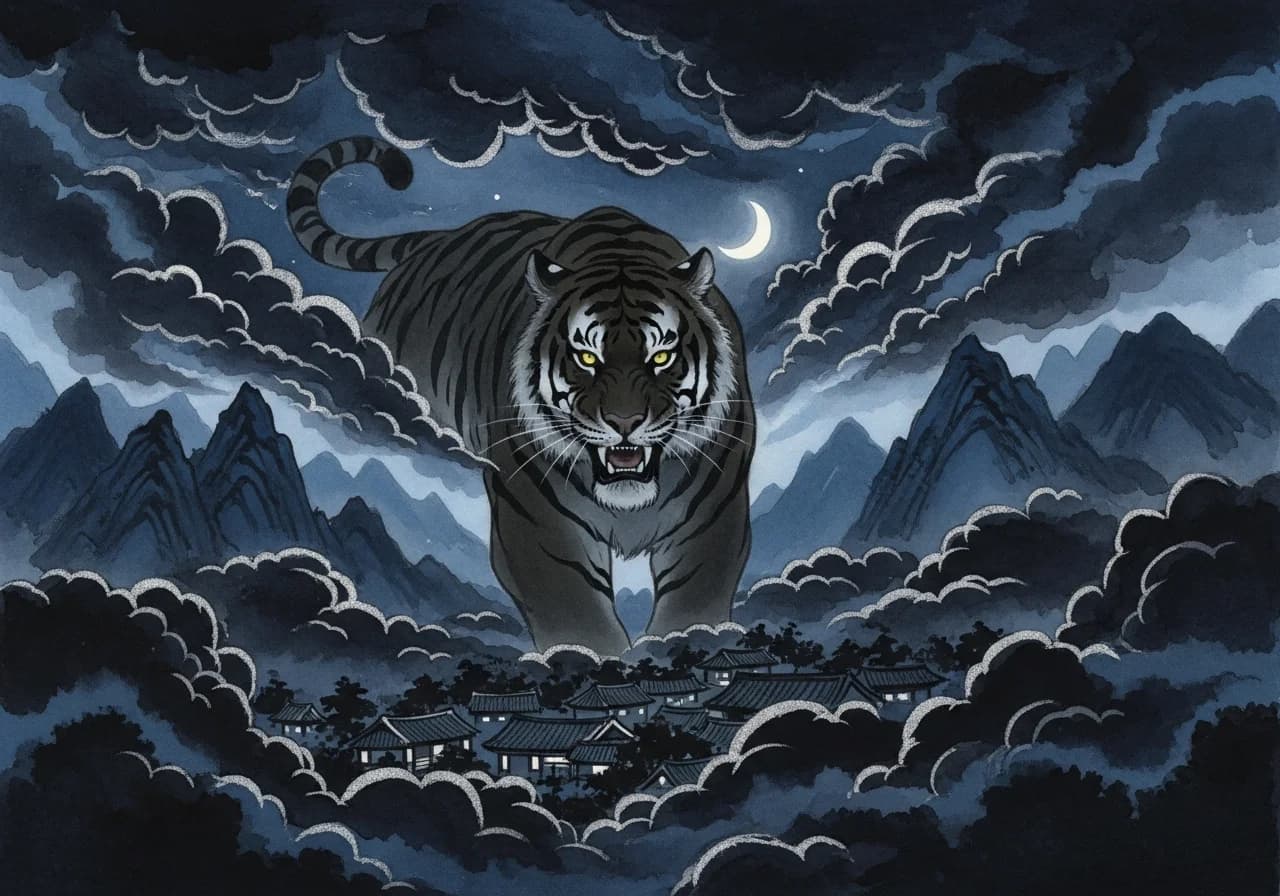 The Near Miss: Tiger Charges but Stops