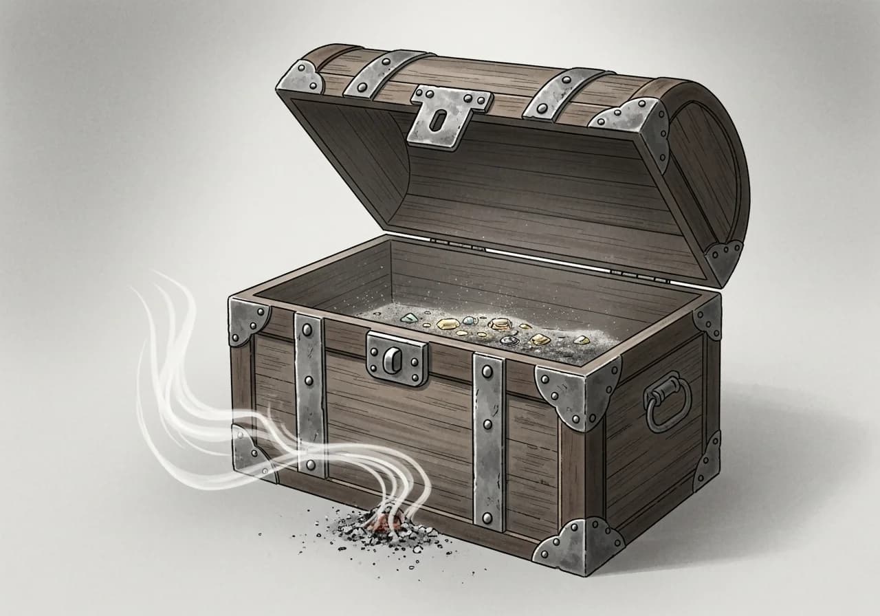 Inauspicious: Failing to Find Treasure or Finding an Empty Chest