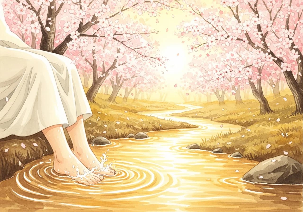 맑은 물에 발 씻는 꿈 — 정화와 새 출발의 길몽