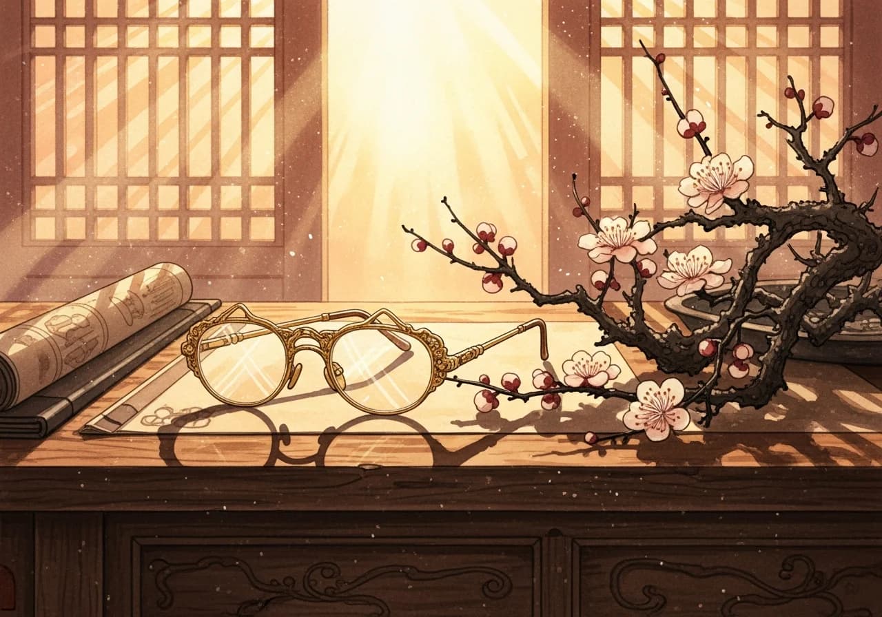 새 안경·금테 안경 쓰는 꿈 — 지위 상승의 강한 길몽