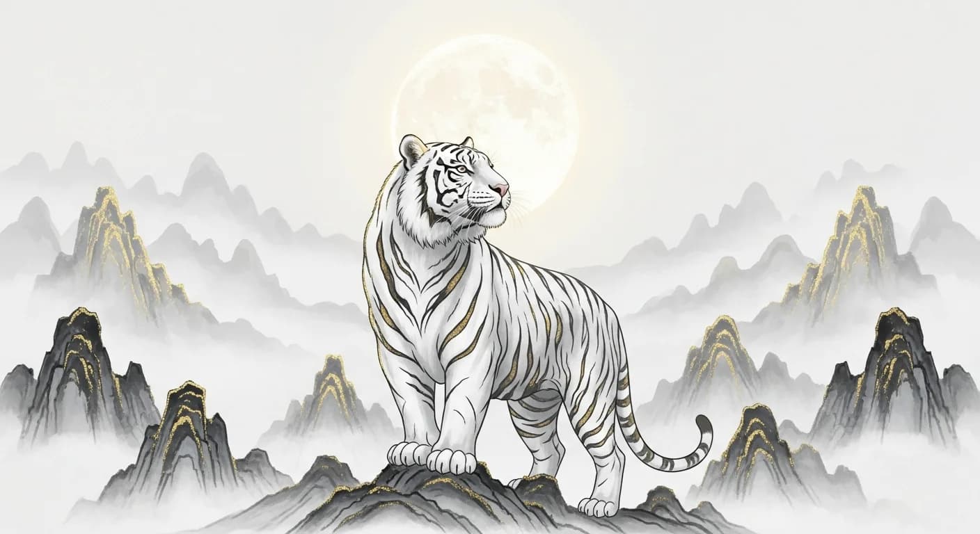 White Tiger Dream Meaning — The Sacred Guardian in Korean Dream Interpretation