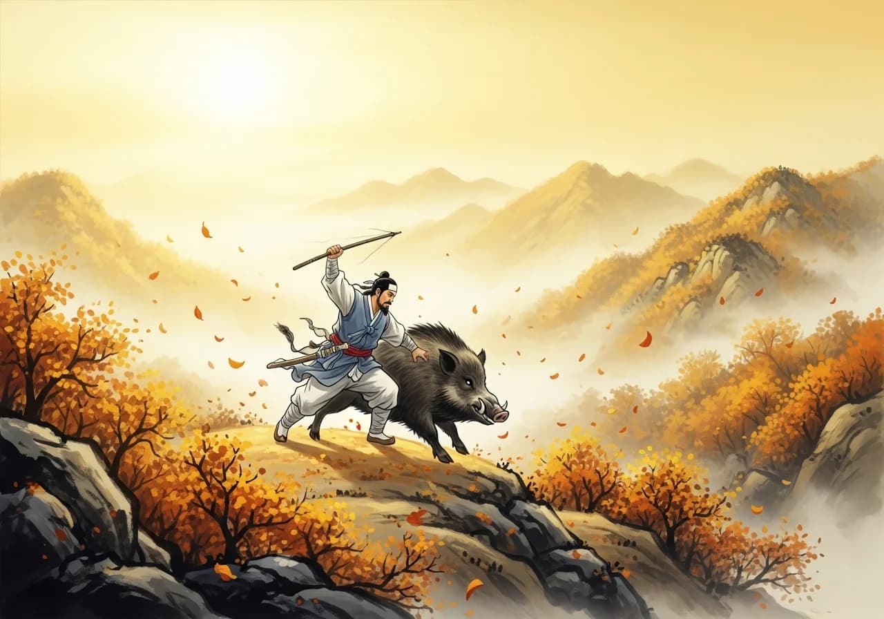 멧돼지를 잡거나 제압하는 꿈 — 강력한 길몽