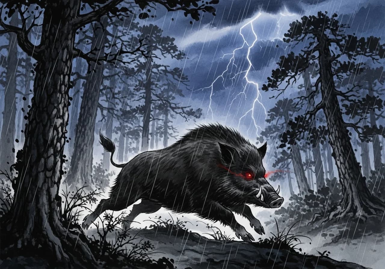 멧돼지에게 쫓기거나 공격받는 꿈 — 경고의 흉몽