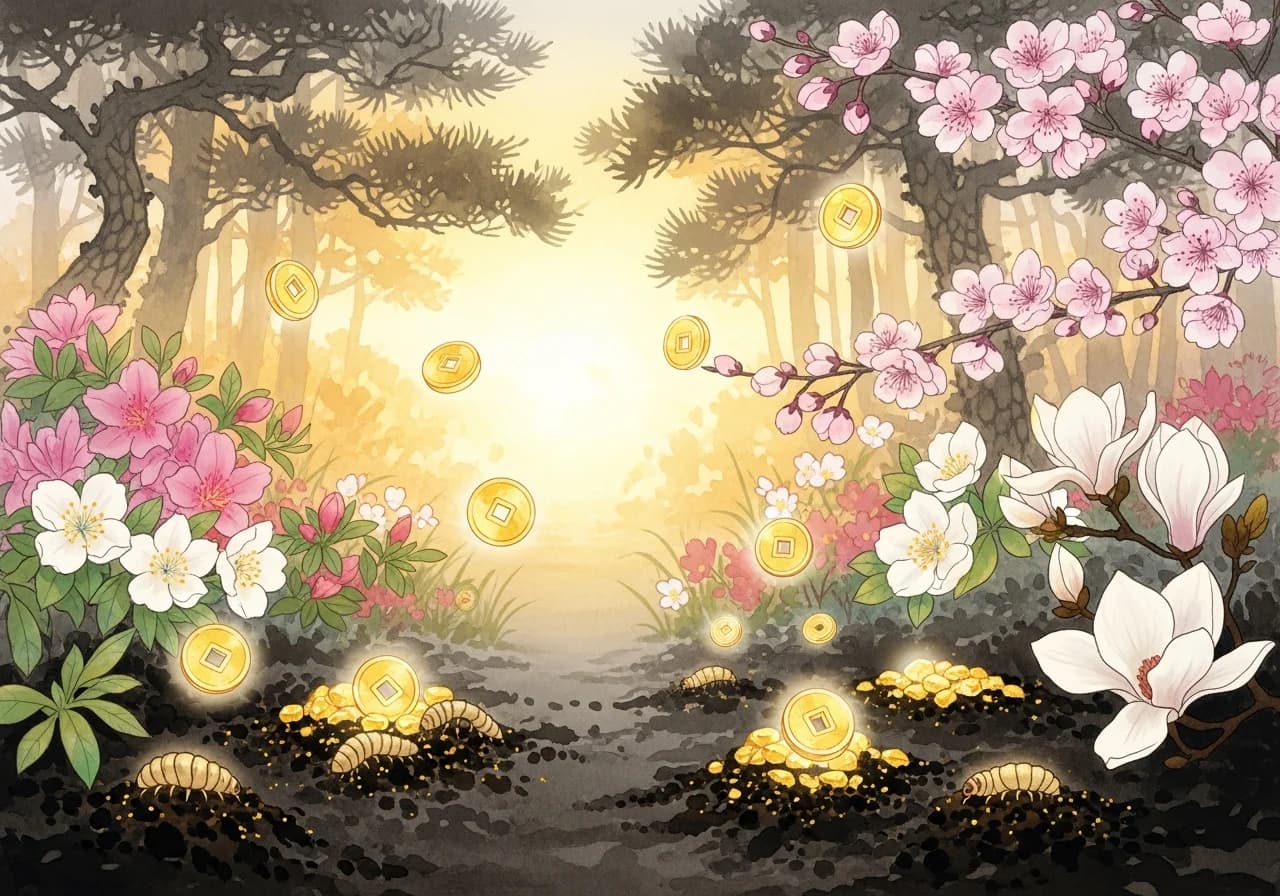 Catching and Killing Worms — An Auspicious Sign of Wealth and Resolution